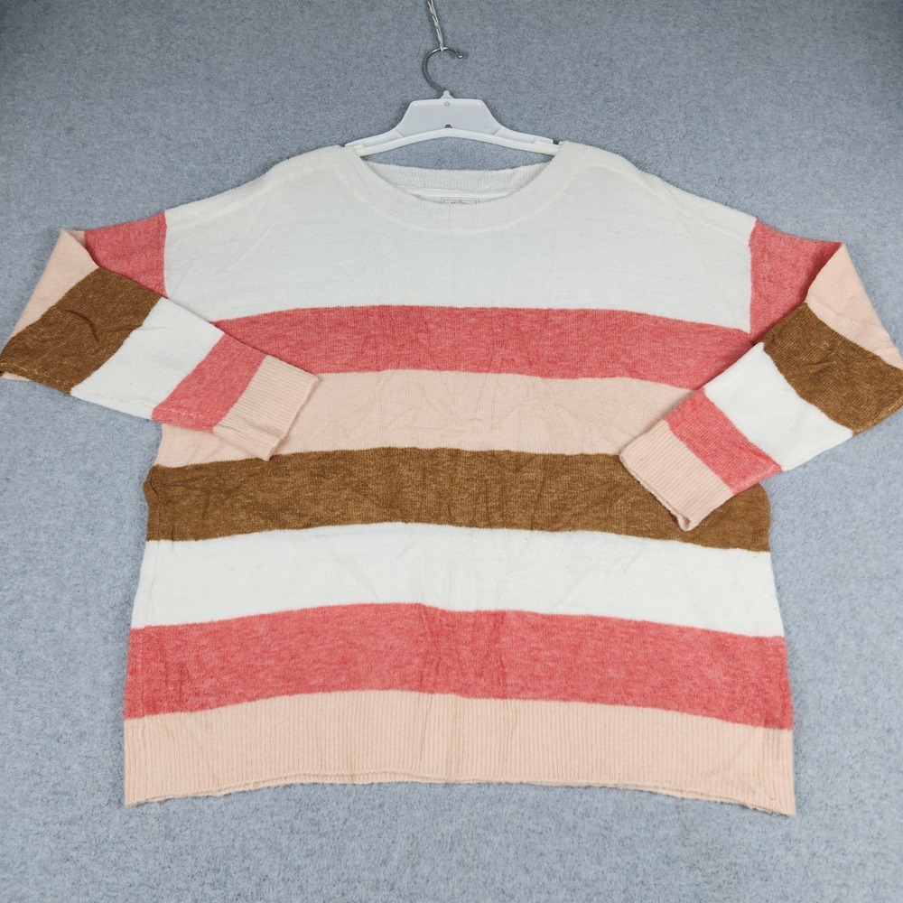 FatFace Sweater Womens 12 Multi Striped Knitted Relaxed Fit Crew Neck Pullover